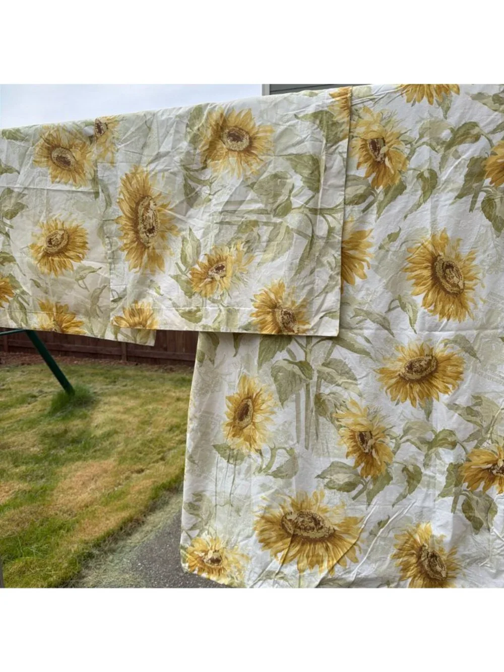 Pottery Barn Sunflower King Duvet Cover 2 Standard Pillowcases Floral Botanical